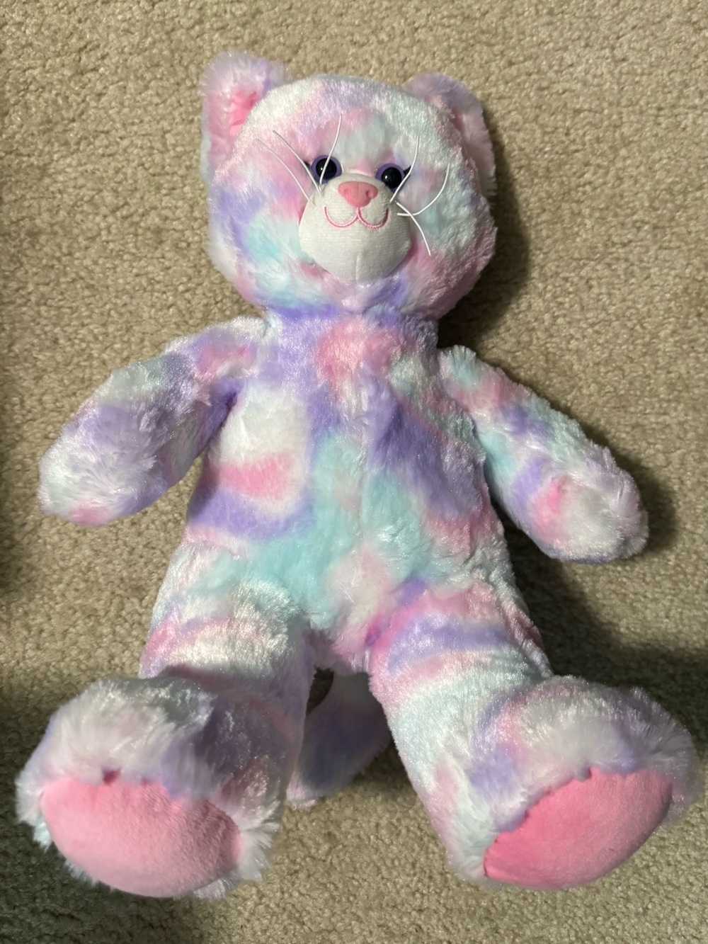 Build-A-Bear Pastel Multicolor Plush Bear - Pink Accents
